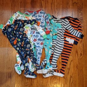 6-pack cotton footie pajamas